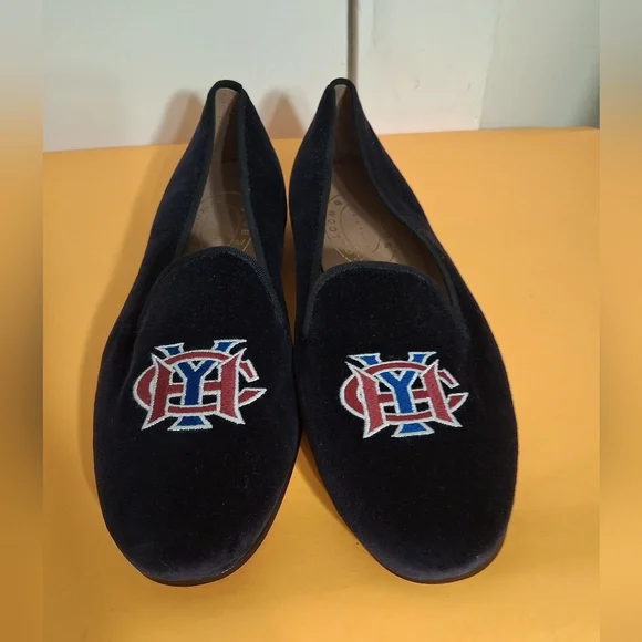 Mens Stubbs & Wooton Navy Blue Velvet Rope Knot Slippers Loafers Size 11 D Stubbs & Wootton | Shoes | Stubbs Wootton Blue Velvet  main image 2